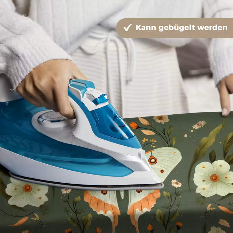 Bloemen - Bladeren - Olijfgroen - Vlinder Wandkleed katoen klein -tsfeer9_DE