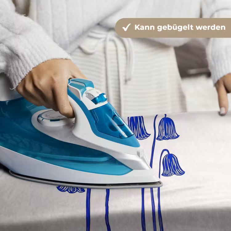 Bloemen - Blauw - Lijnen - Bloemblaadjes Wandkleed katoen klein -tsfeer9_DE