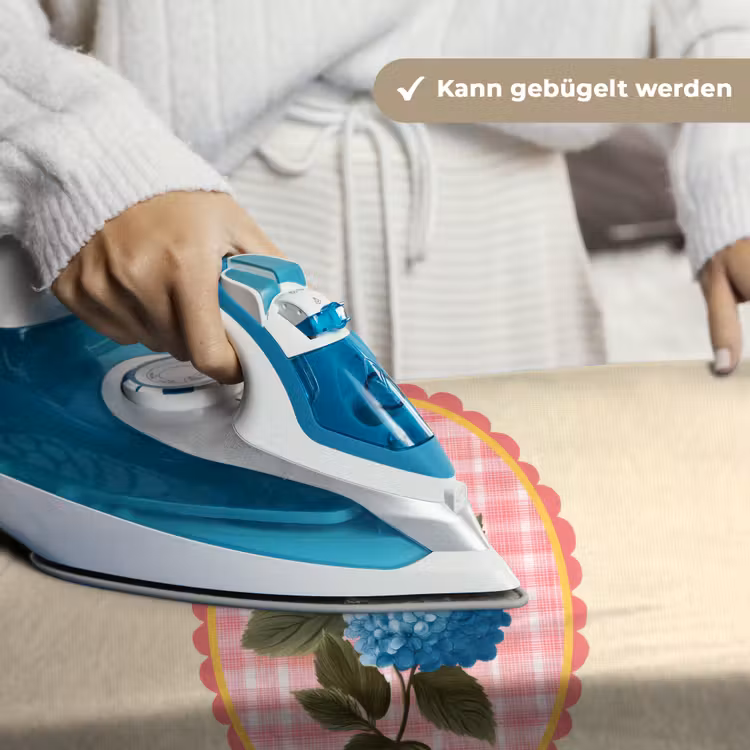 Bloemen - Blauw - Lijst - Bladeren Wandkleed katoen klein -tsfeer9_DE