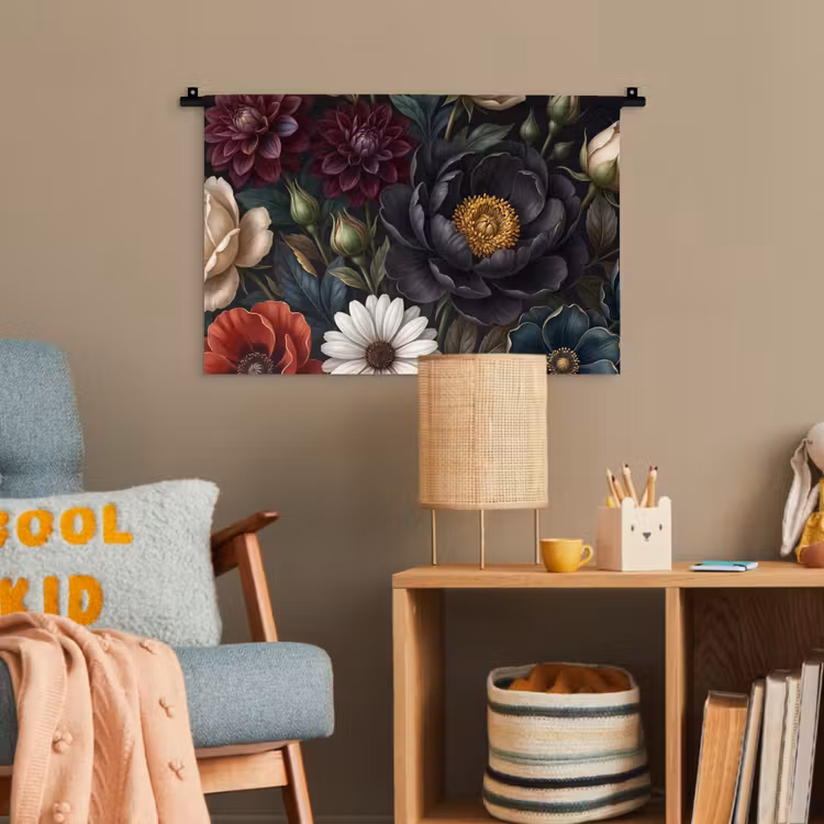 Bloemen - Boeket - Natuur - Klassiek - Weelderig Wandkleed katoen klein -wsfeer4_kind