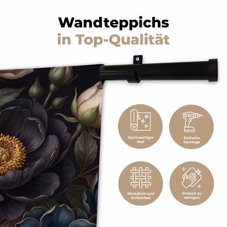 Bloemen - Boeket - Natuur - Klassiek - Weelderig Wandkleed katoen klein -tsfeer2_DE