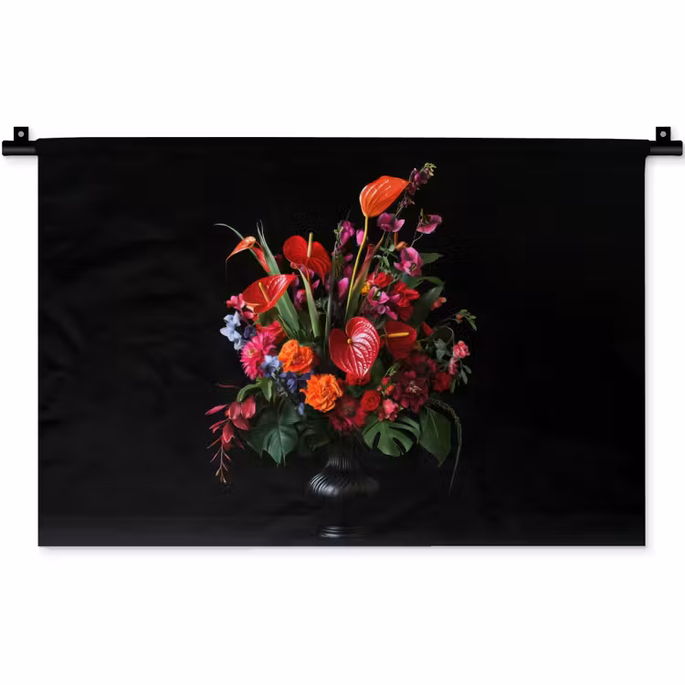 Bloemen - Boeket - Sierlijk Wandkleed katoen klein -zz3d