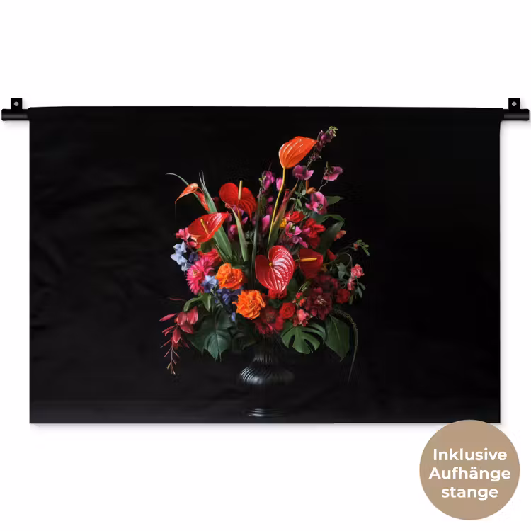 Bloemen - Boeket - Sierlijk Wandkleed katoen klein -t3d_DE