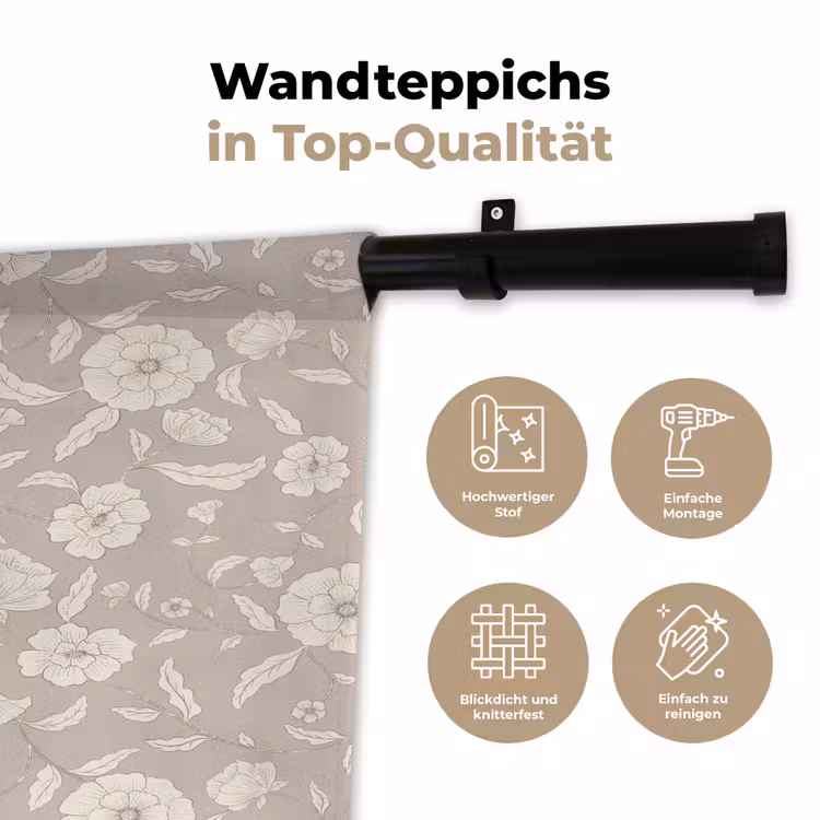 Bloemen - Blaadjes - Patroon Wandkleed katoen klein 269 -tsfeer2_DE