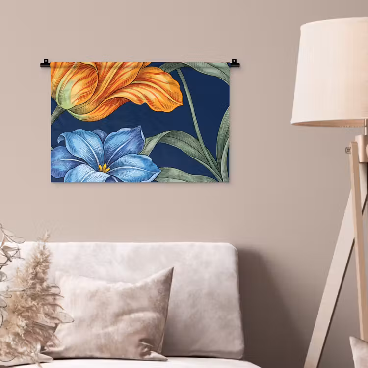 Wandteppich - Blumen – Botanik – Muster - Bloemen - Botanisch - Patroon Wandkleed katoen klein
