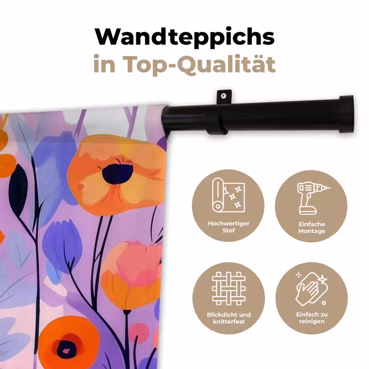 Bloemen - Kleurrijk - Bladeren Wandkleed katoen klein -tsfeer2_DE