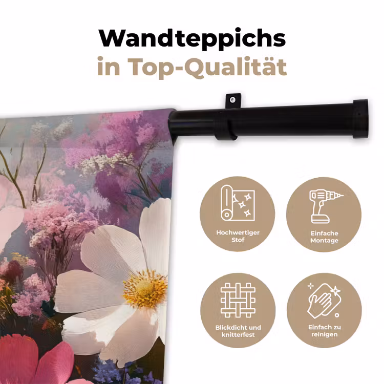 Bloemen - Kleurrijk - Bloei Wandkleed katoen klein -tsfeer2_DE