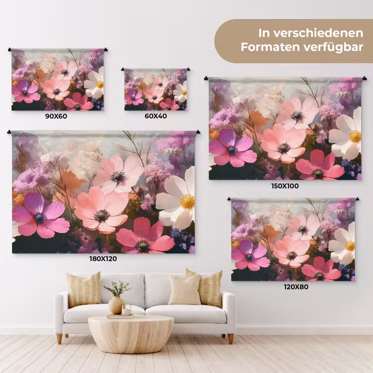 Bloemen - Kleurrijk - Bloei Wandkleed katoen klein -tsfeer8_DE