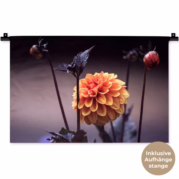 Bloemen - Chrysant - Macro - Planten Wandkleed katoen klein -t3d_DE
