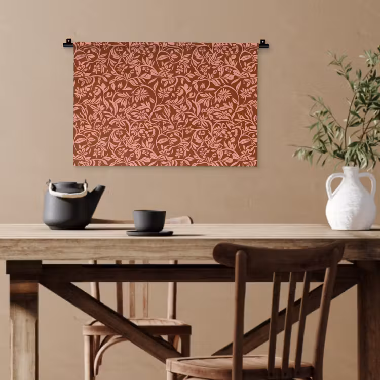 Bloemen - Print - Roze Wandkleed katoen klein 269 -sfeer6