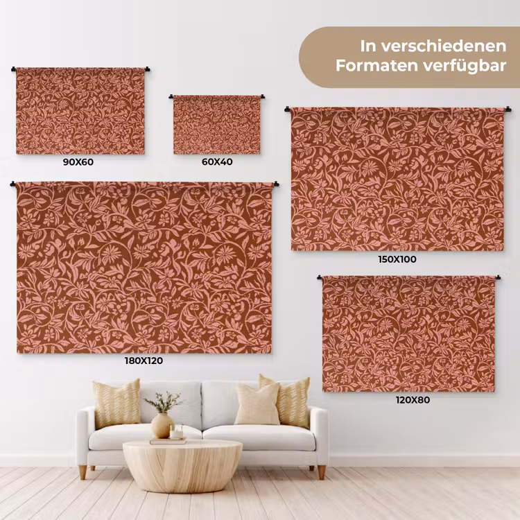 Bloemen - Print - Roze Wandkleed katoen klein 269 -tsfeer8_DE
