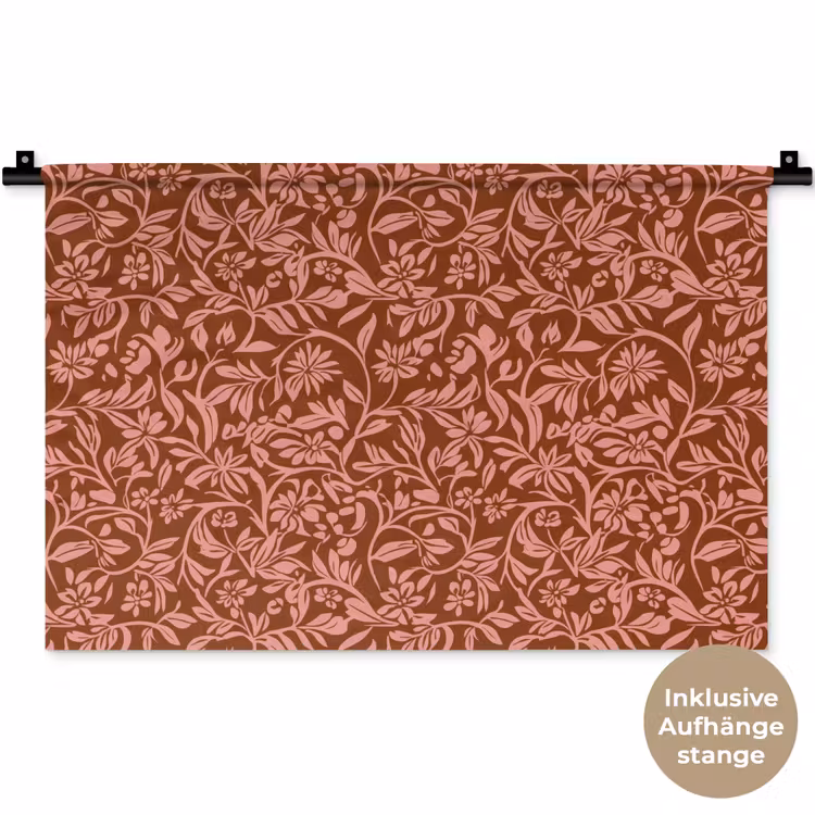 Bloemen - Print - Roze Wandkleed katoen klein 269 -t3d_DE