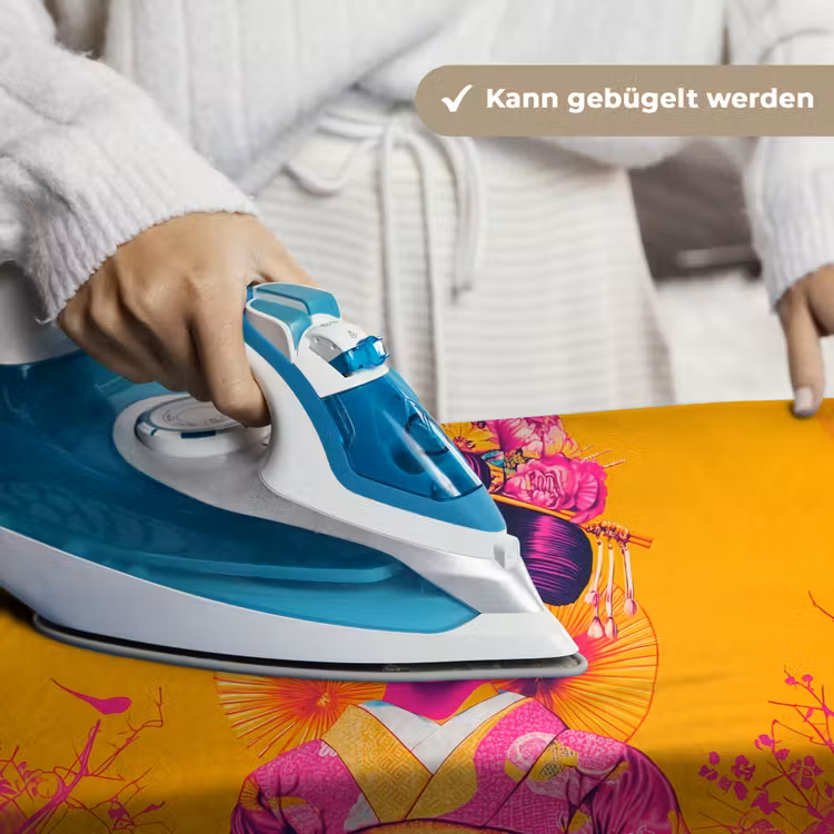 Bloemen - Vrouw - Kimono - Roze Wandkleed katoen klein -tsfeer9_DE