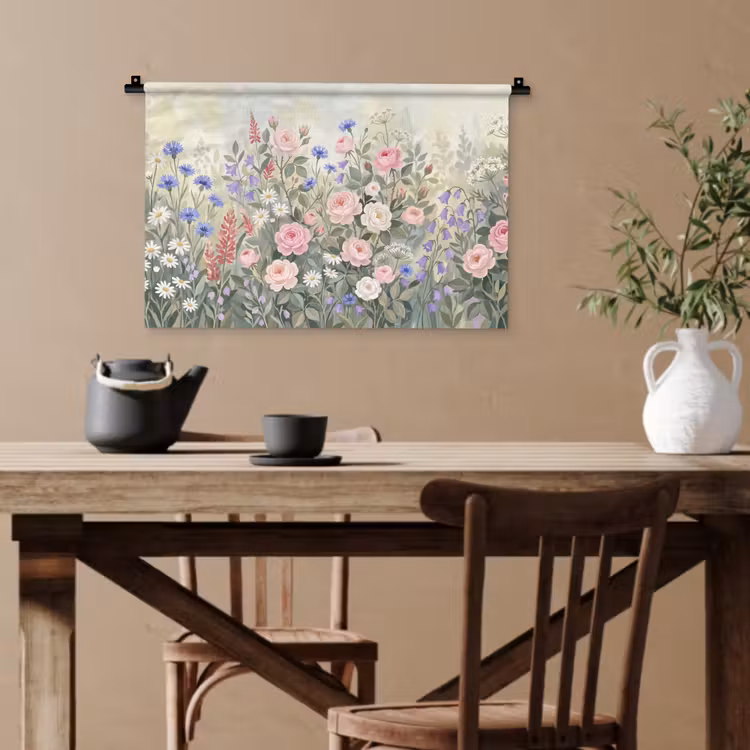 Bloemen - Tuin - Natuur - Kleurrijk Wandkleed katoen klein -sfeer6