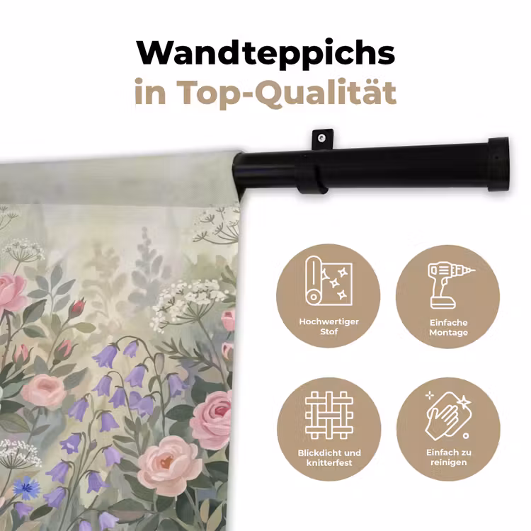 Bloemen - Tuin - Natuur - Kleurrijk Wandkleed katoen klein -tsfeer2_DE