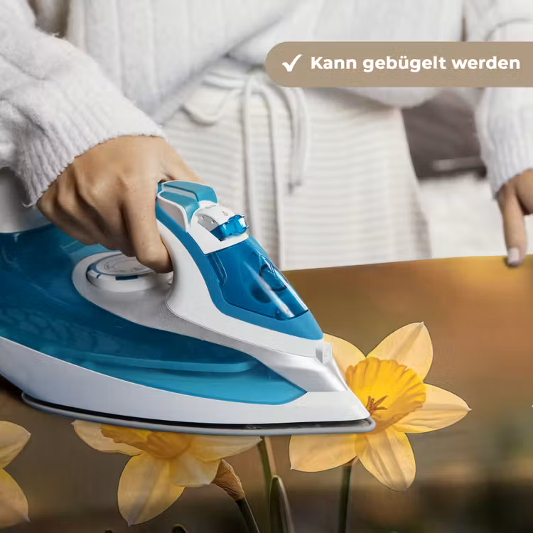 Bloemen - Geel - Wazig Wandkleed katoen klein -tsfeer9_DE