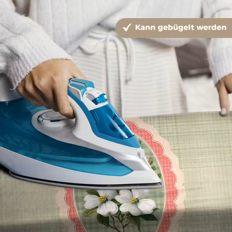 Bloemen - Illustratie - Geruit - Groen Wandkleed katoen klein -tsfeer9_DE