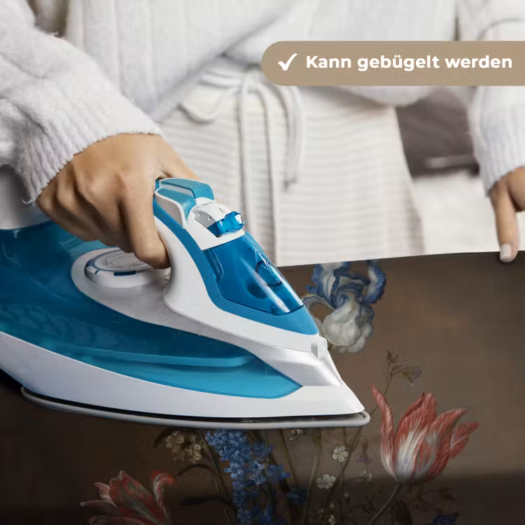 Bloemen in een Wan-Li vaas en schelpen - Schilderij van Balthasar van der Ast Wandkleed katoen klein -tsfeer9_DE