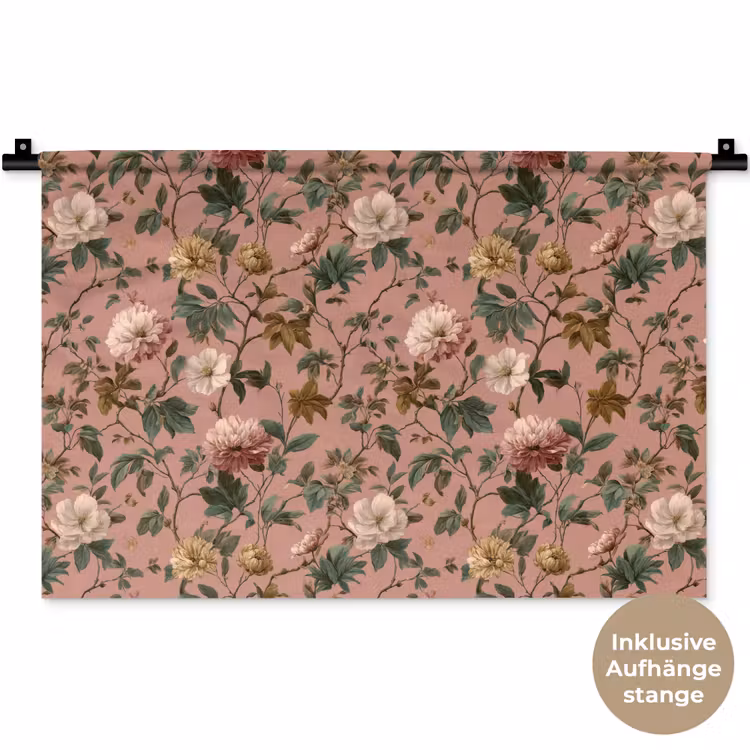 Bloemen - Klassiek - Roze Wandkleed katoen klein 269 -t3d_DE