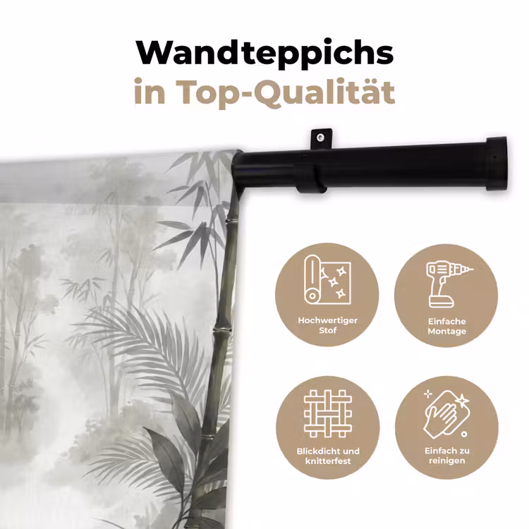 Bloemen - Knop - Tuin - Illustratie - Wit Wandkleed katoen klein -tsfeer2_DE