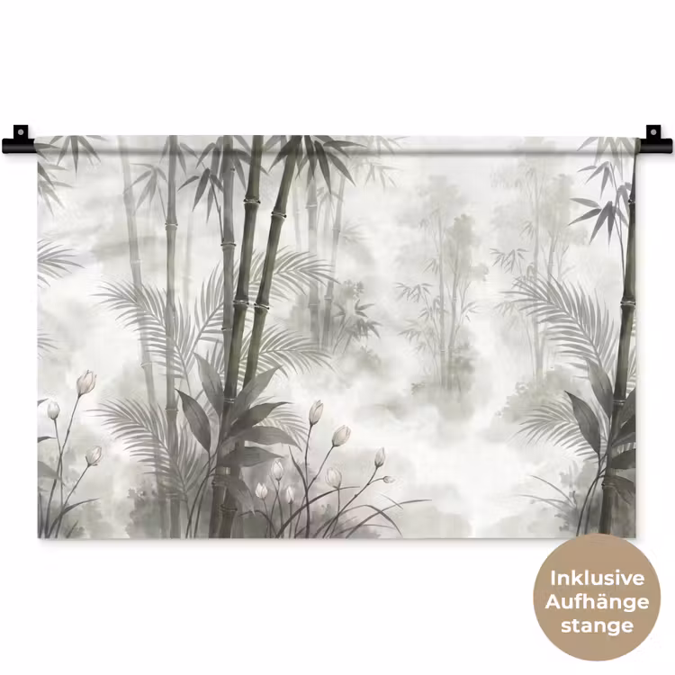 Bloemen - Knop - Tuin - Illustratie - Wit Wandkleed katoen klein -t3d_DE