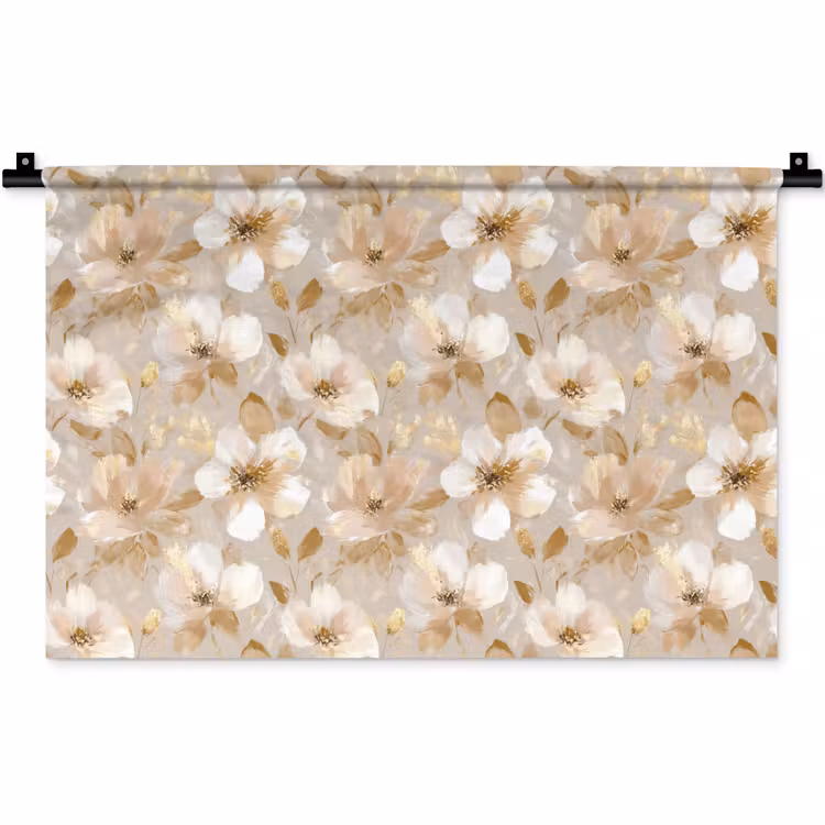 Bloemen - artistiek - Goud Wandkleed katoen klein 269 -zz3d