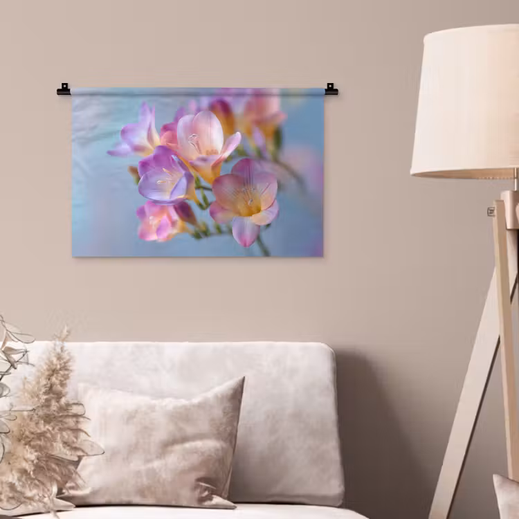 Bloemen - Paars - Overloop - Meeldraden Wandkleed katoen klein -sfeer4