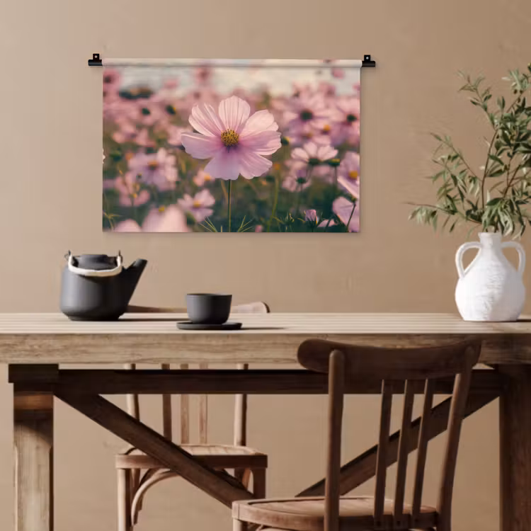 Bloemen - Paars - Wazig Wandkleed katoen klein -sfeer6