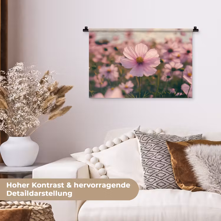 Bloemen - Paars - Wazig Wandkleed katoen klein -tsfeer1_DE