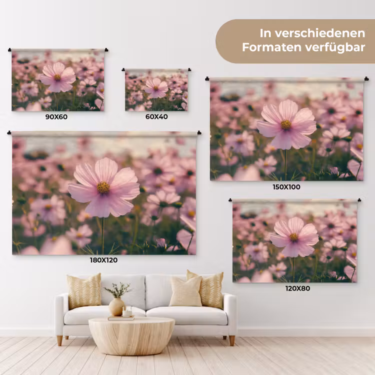 Bloemen - Paars - Wazig Wandkleed katoen klein -tsfeer8_DE