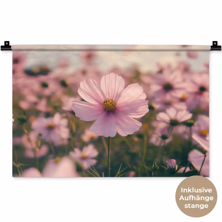 Bloemen - Paars - Wazig Wandkleed katoen klein -t3d_DE