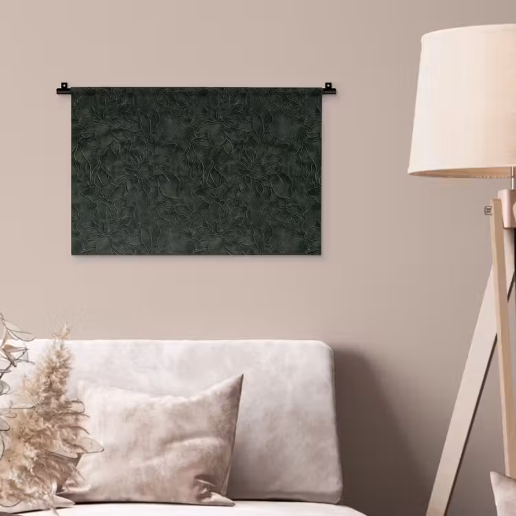 Bloemen - Lijnen - Groen Wandkleed katoen klein 269 -sfeer4