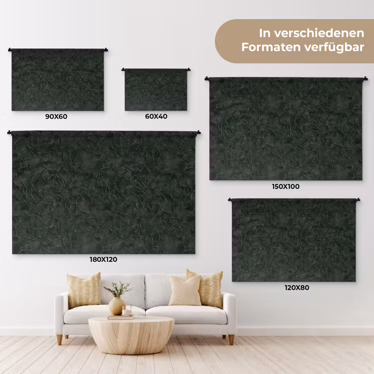 Bloemen - Lijnen - Groen Wandkleed katoen klein 269 -tsfeer8_DE