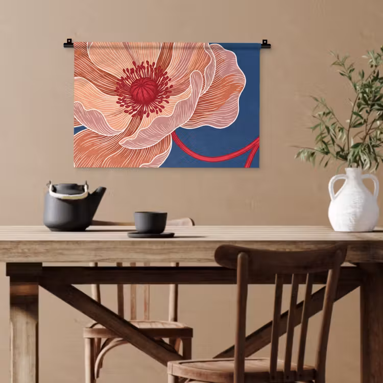 Wandteppich - Blumen – Modern – Abstrakt - Bloemen - Modern - Abstract Wandkleed katoen klein