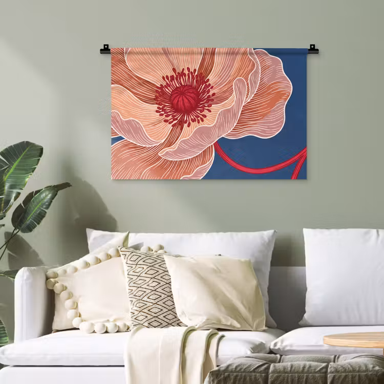 Wandteppich - Blumen – Modern – Abstrakt - Bloemen - Modern - Abstract Wandkleed katoen klein