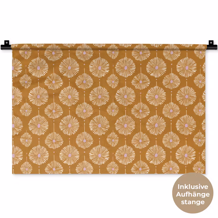 Bloemen - Modern - Oker Wandkleed katoen klein 269 -t3d_DE