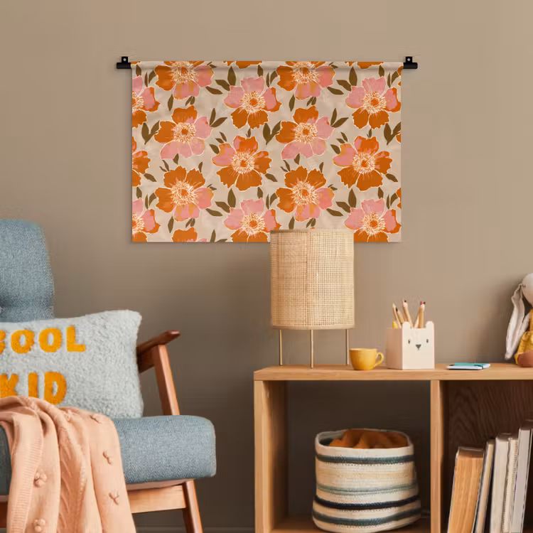 Bloemen - Motief - Retro Wandkleed katoen klein 269 -wsfeer4_kind