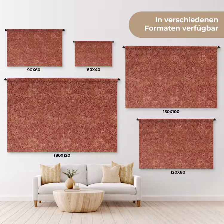 Bloemen - Motief - Rood Wandkleed katoen klein 269 -tsfeer8_DE