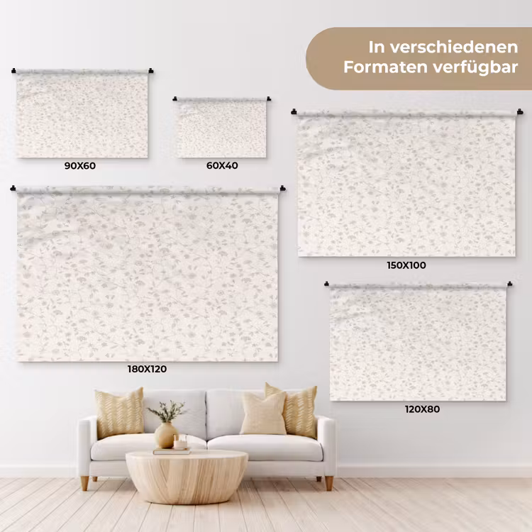 Bloemen - Motief - Zacht Wandkleed katoen klein 269 -tsfeer8_DE