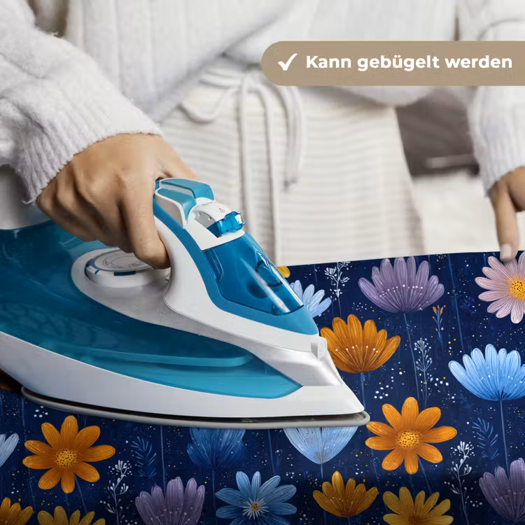 Bloemen - Patroon - Blauw - Contrast Wandkleed katoen klein -tsfeer9_DE