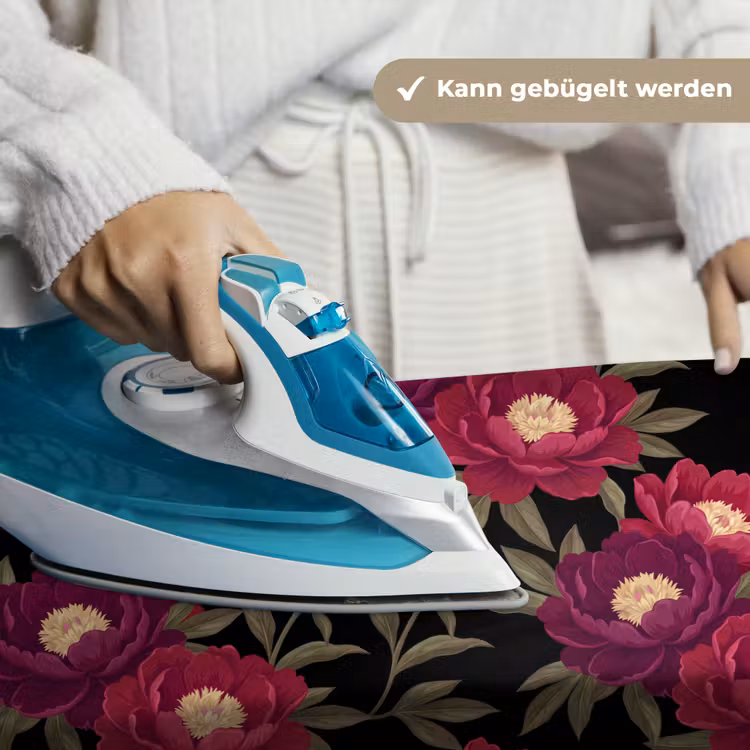 Bloemen - Patroon - Botanisch - Rood - Zwart Wandkleed katoen klein -tsfeer9_DE