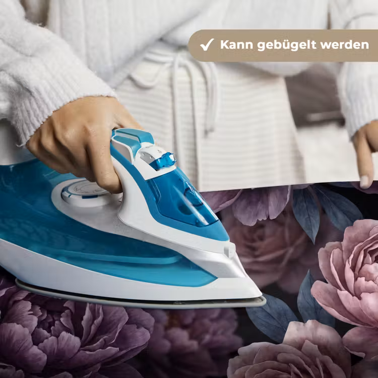 Bloemen - Patroon - Donker - Botanisch - Paars Wandkleed katoen klein -tsfeer9_DE