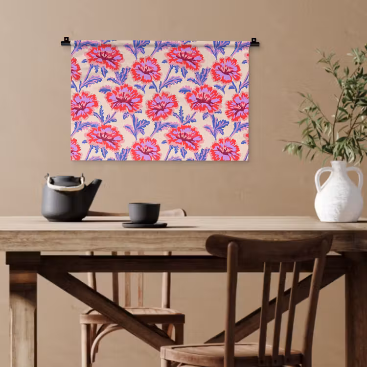 Bloemen - Patroon - Meerkleurig Wandkleed katoen klein 269 -sfeer6