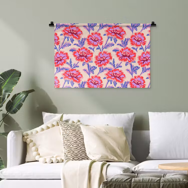 Bloemen - Patroon - Meerkleurig Wandkleed katoen klein 269 -sfeer7