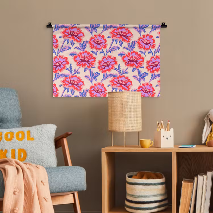 Bloemen - Patroon - Meerkleurig Wandkleed katoen klein 269 -wsfeer4_kind