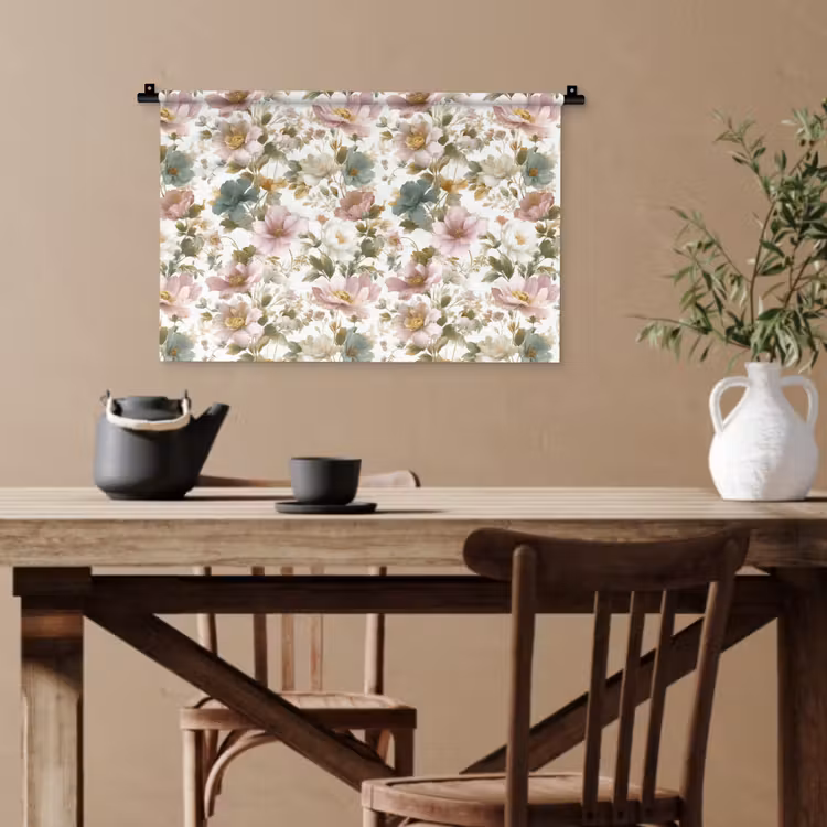 Bloemen - Patroon - Pastel Wandkleed katoen klein 269 -sfeer6