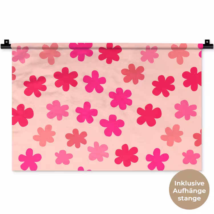 Bloemen - Patroon - Roze Wandkleed katoen klein -t3d_DE