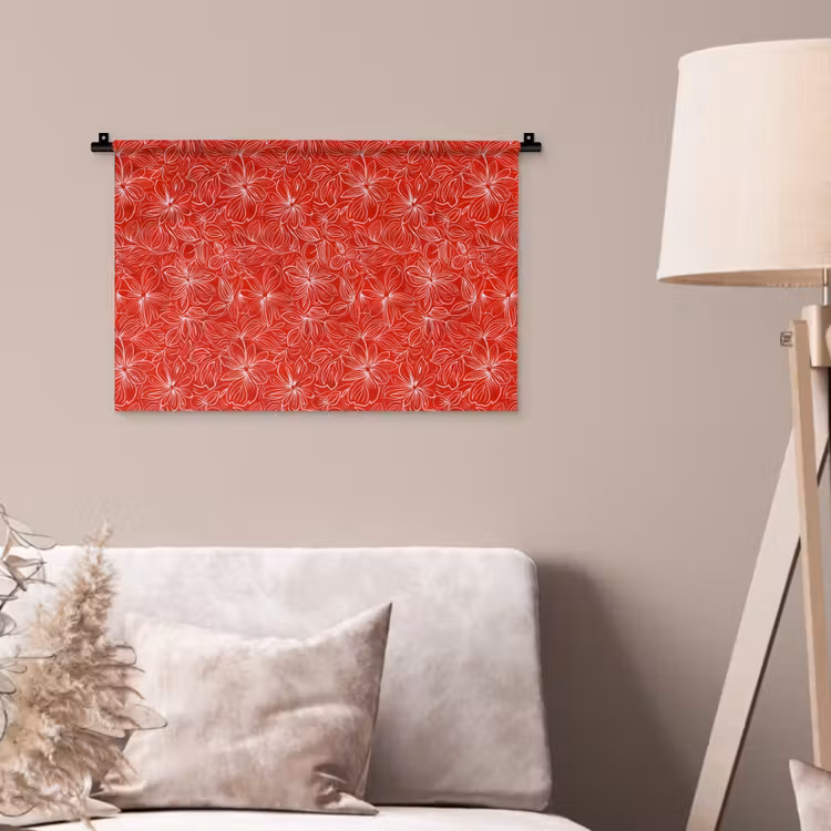 Bloemen - Patroon - Rood Wandkleed katoen klein 269 -sfeer4