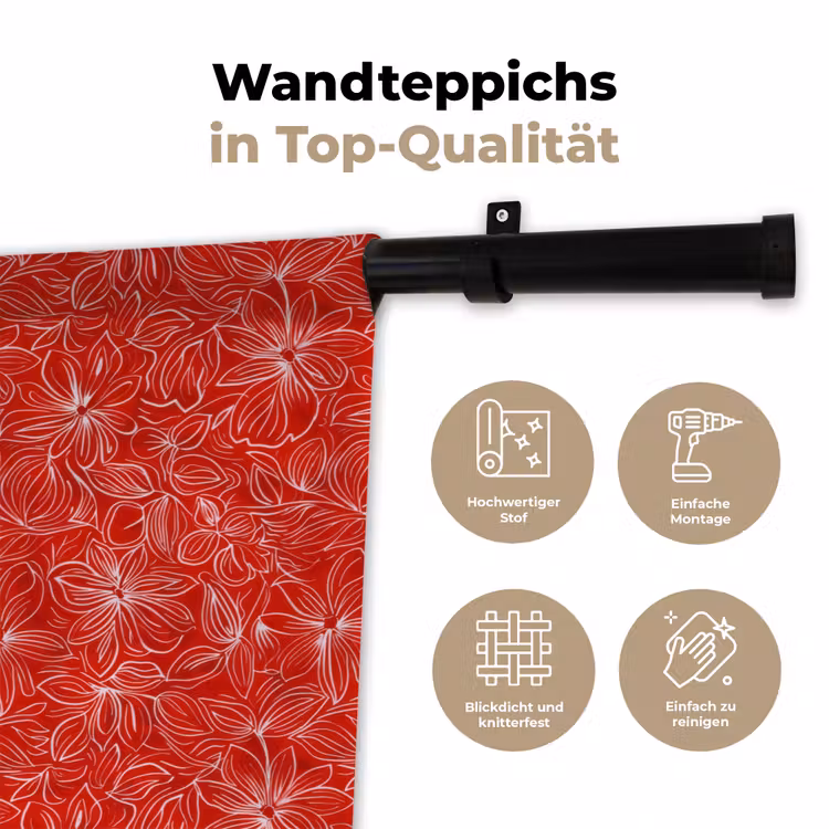 Bloemen - Patroon - Rood Wandkleed katoen klein 269 -tsfeer2_DE