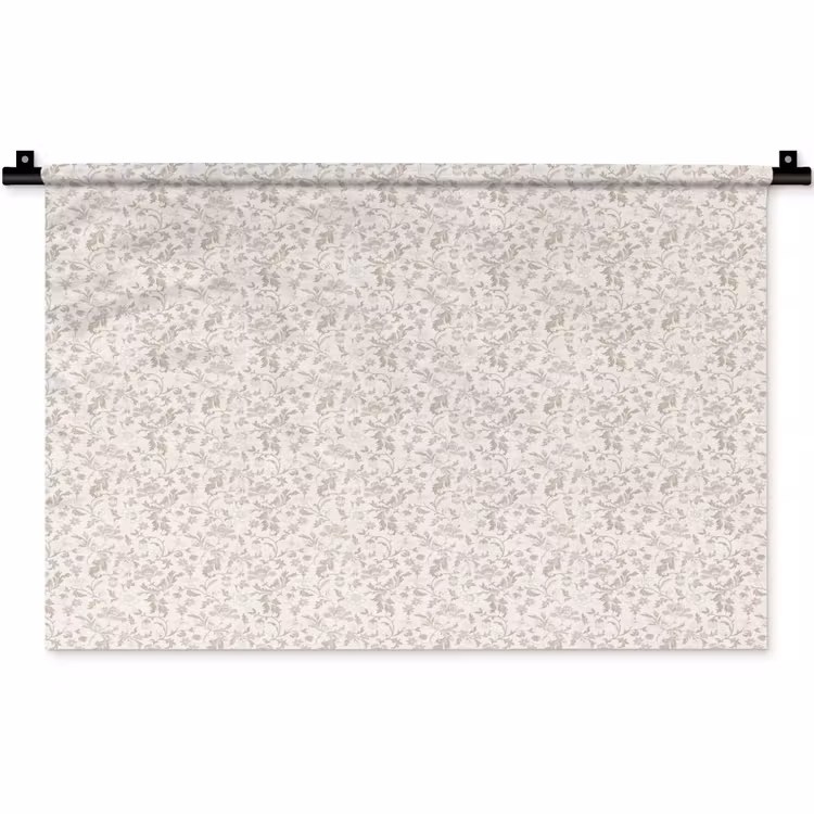 Bloemen - Patroon - Taupe Wandkleed katoen klein 269 -zz3d